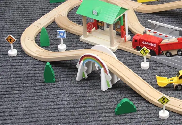 EDWONE-Puente de arcoíris blanco, pista S, thoma s, ranura de tren, accesorios de ferrocarril, juguete Original, regalos de Navidad para niños, compatible con BIRO