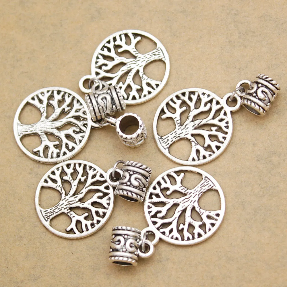 5x Viking Tree of Life Yggdrasil дредлок из бисера тесьма аксессуары для волос Зажимы одежды