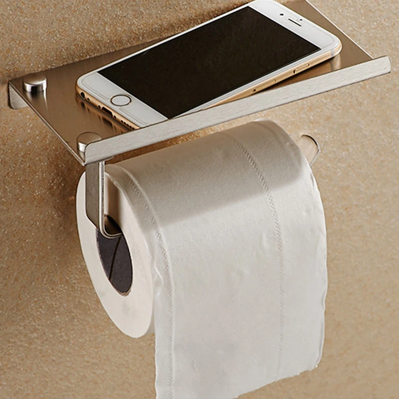 Модный держатель для туалетной бумаги с полкой полка хранения мобильного