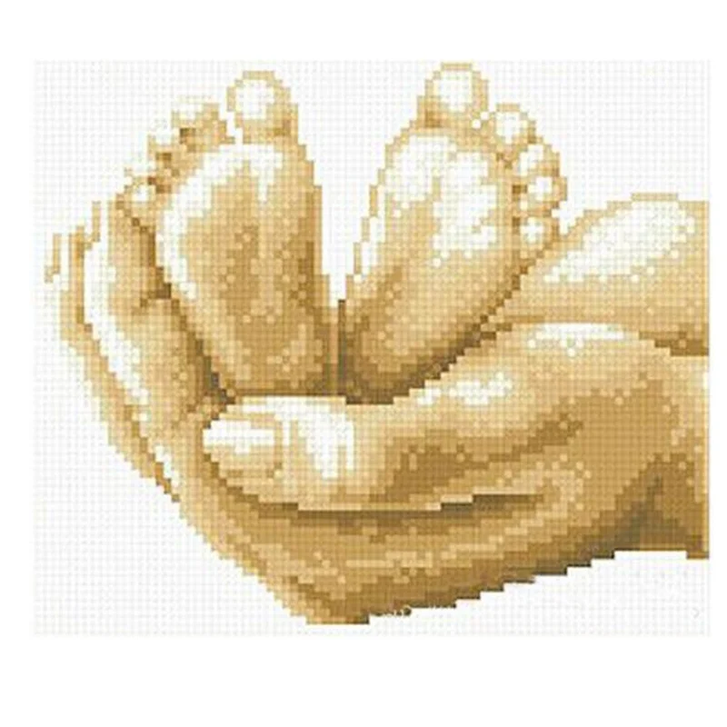 5d diy Алмазная вышивка картина крестиком большие руки и маленькие ножки полная