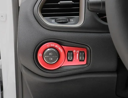 Крышка выключателя освещения автомобиля стикер Подходит для Fiat 500X2014 аксессуары для стайлинга автомобилей - Название цвета: Plate Red