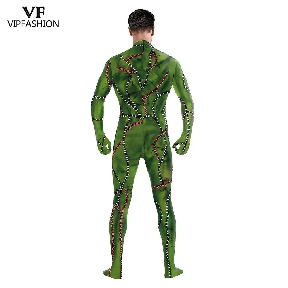 VIP Модные женские Хэллоуин ужас Зеленый Орк костюм злодей печатных стрейч сильно