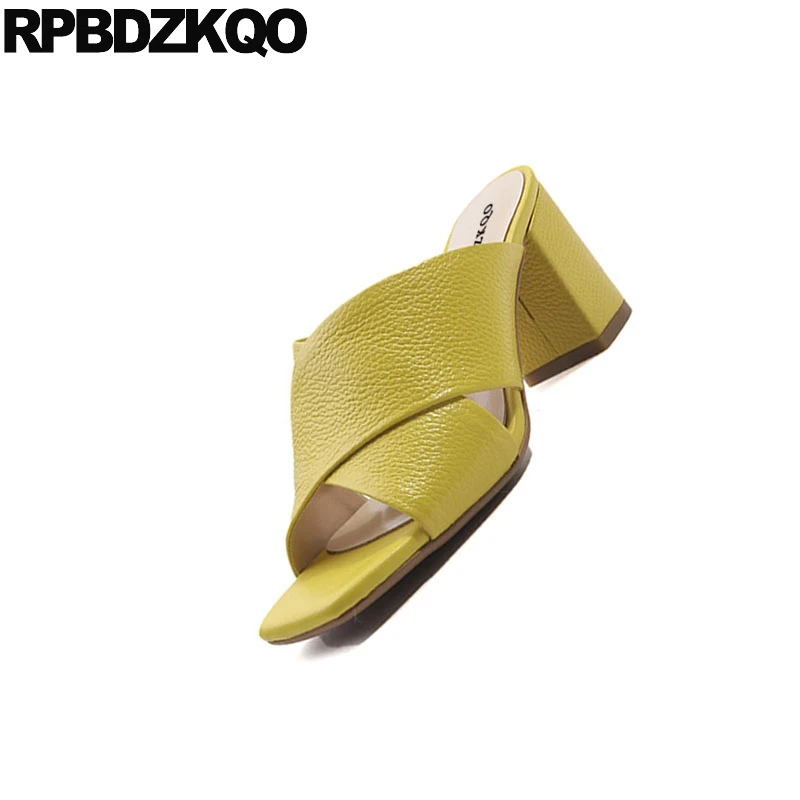 толстый мягкий дизайнерские сандалии женщины люкс 2018 желтый высокий каблук