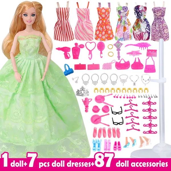 Style 06 Лот 95 предметов, куклы и аксессуары, модные куклы-игрушки для девочек, набор, принцесса, игрушки, аксессуары, сделай сам, подарок для маленькой девочки - Цвет: Style 06