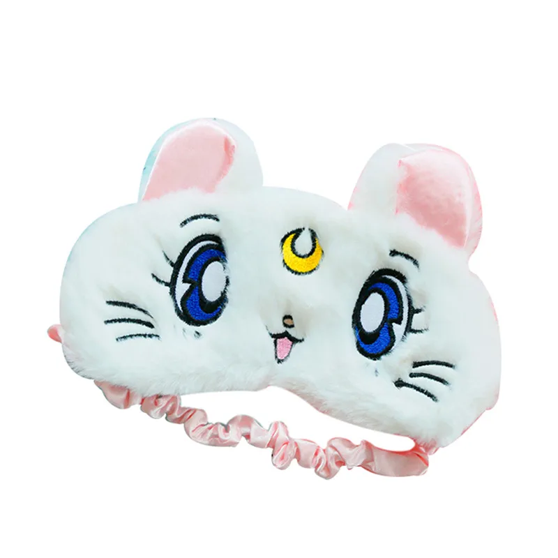 as pictures Sailor Moon Warrior Luna Cat плюшевая маска для глаз аниме Глянцевая маска для глаз маска для сна мультяшная затеняющая маска для кошачьих глаз - Цвет: as pictures
