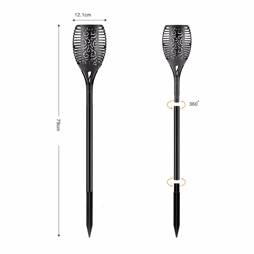 Solar Flame Lamp Flickering IP65 Waterproof LED Garden Decoration Landscape Light Lawn Path Lighting Torch Spotlight | Лампы и
