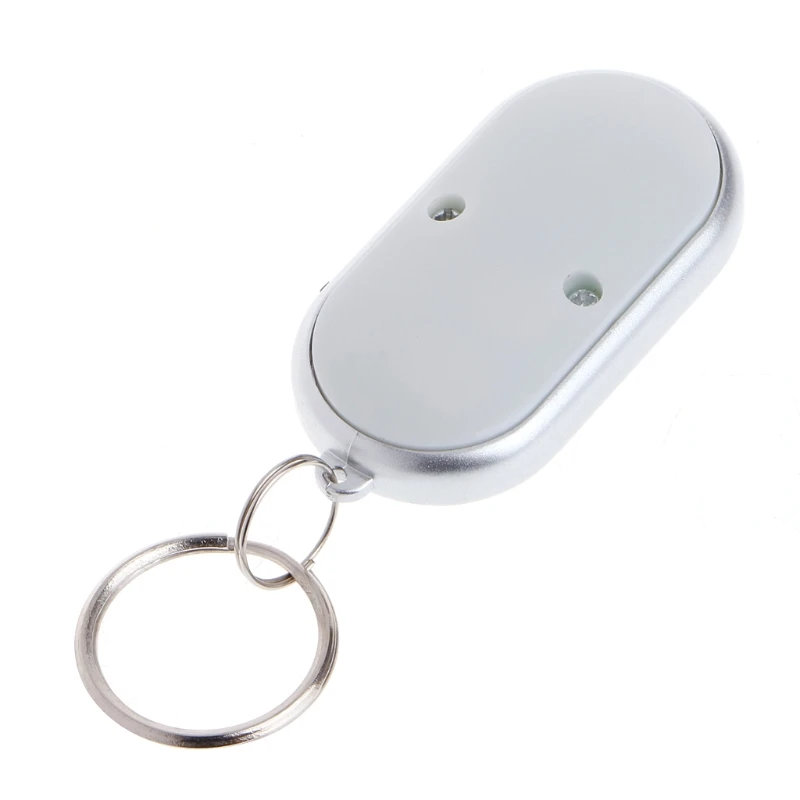 

White LED Key Finder Locator Find Lost Keys Chain Keychain Whistle Sound Control