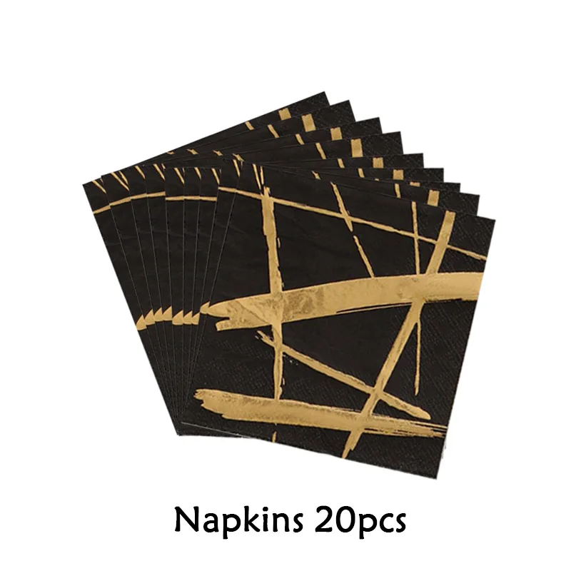 Napkins20pcs 8 шт./лот красочные Золотая бумага одноразовая посуда тарелка салфетки под чашки Детская Игрушка В ванную вечерние украшения свадебные принадлежности - Цвет: Napkins20pcs
