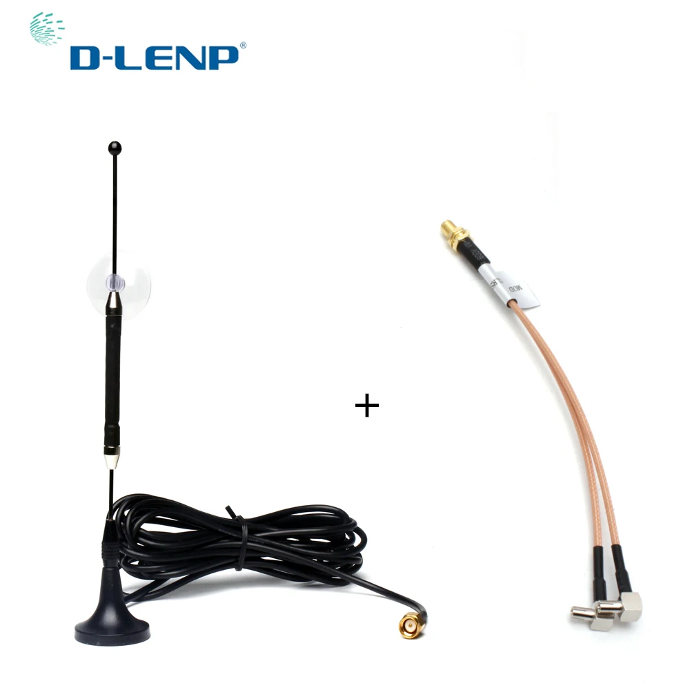 Dlenp 10dBi 4G Антенна RG174 с SMA мама к Y Тип 2 X TS9 штекер RG316 3 м кабель магнитное основание 696-960 МГц/1710-2690 МГц