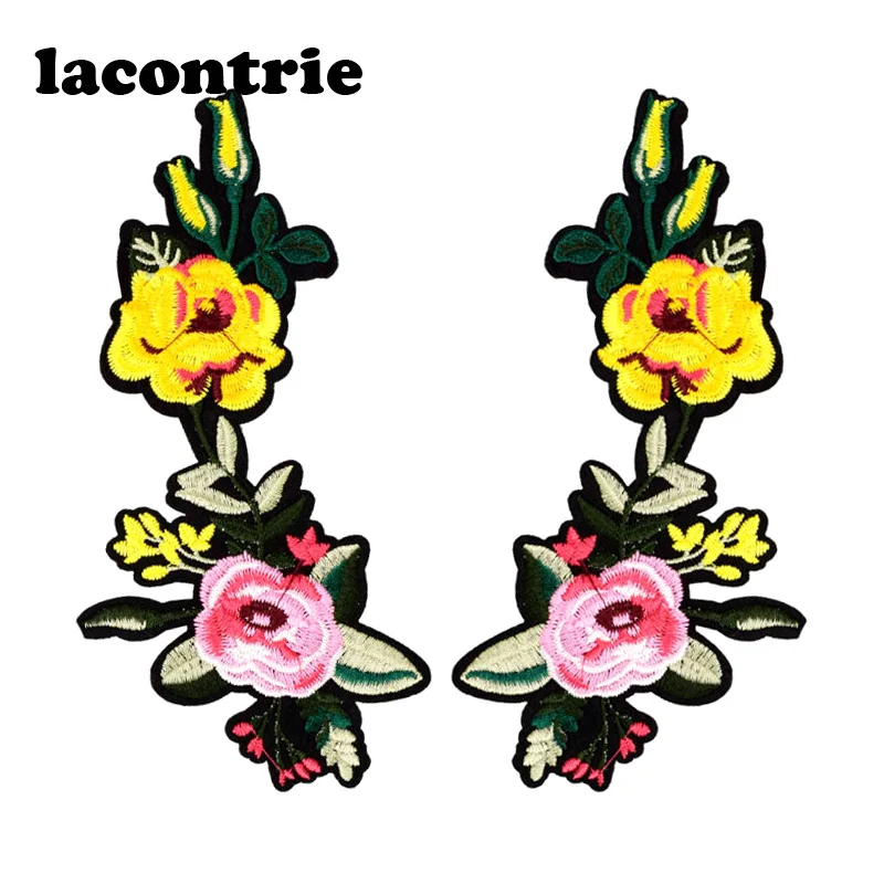 1 пара цветочные патчи для одежды|embroidery patch|flower patchfashion patches |