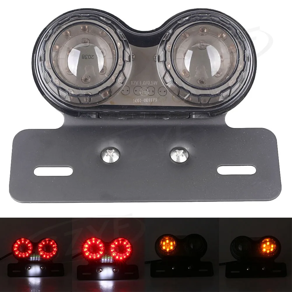 

Smoke E-mark Universal Intergrated LED License Plate Turn Turning Signal Brake Tail Light Lamp