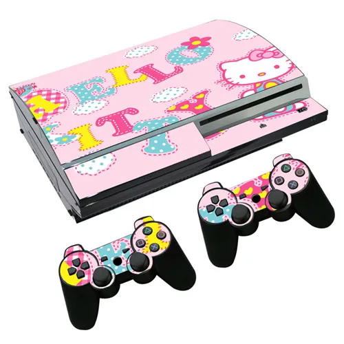 0247 Hello kitty наклейка для PS3 Fat playstation 3 консоль и контроллеры для PS3 Skins Наклейка виниловая пленка - Цвет: 0247