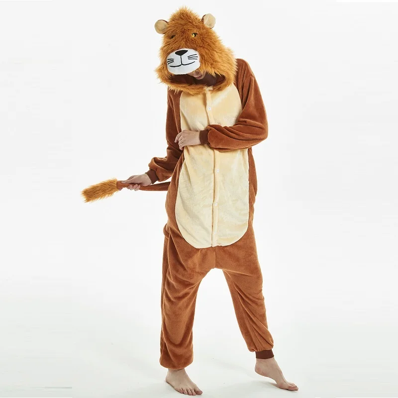 Комбинезон фланелевый с капюшоном и длинным рукавом для мужчин женщин теплый