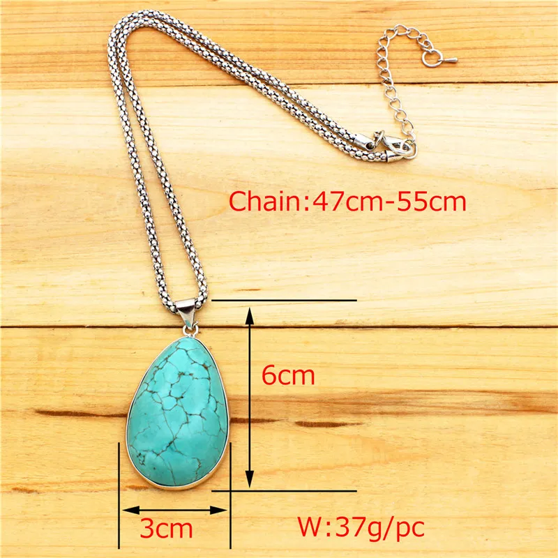 Винтаж Посмотрите Тибет серебряного сплава нежный капли воды кулон камень