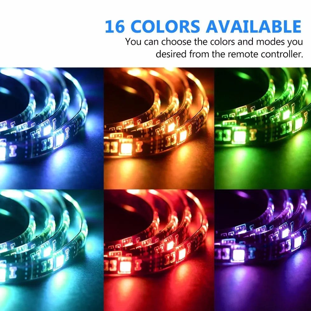 5 в RGB LED 5050 полосы света ТВ ПОДСВЕТКА полоса 60 светодиодов USB Водонепроницаемый