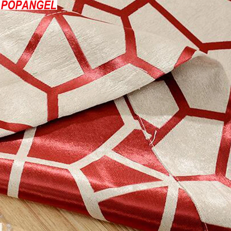 Popangel новые замшевые клетчатые жаккардовые шторы с высоким затемнением серые для