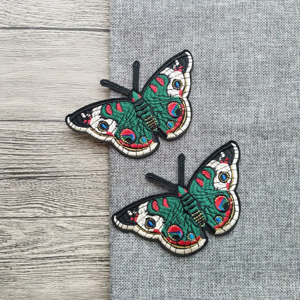 2 шт. нашивки с вышитой аппликацией в виде бабочки и утюгом для одежды сумок