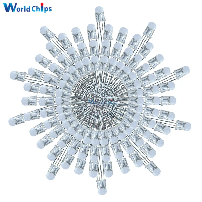 100 шт многоцветный 4pin 5 мм RGB Led Диодная лампа триколор круглый общий анод LED
