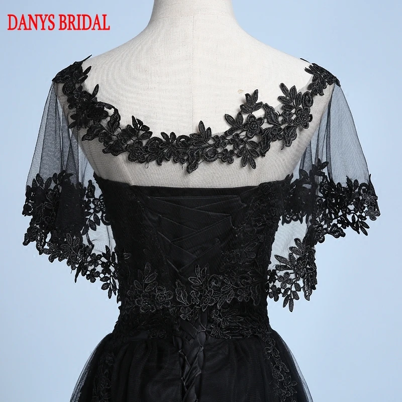 Черные Длинные Выпускные платья для выпускного вечера с курткой вечернее платье