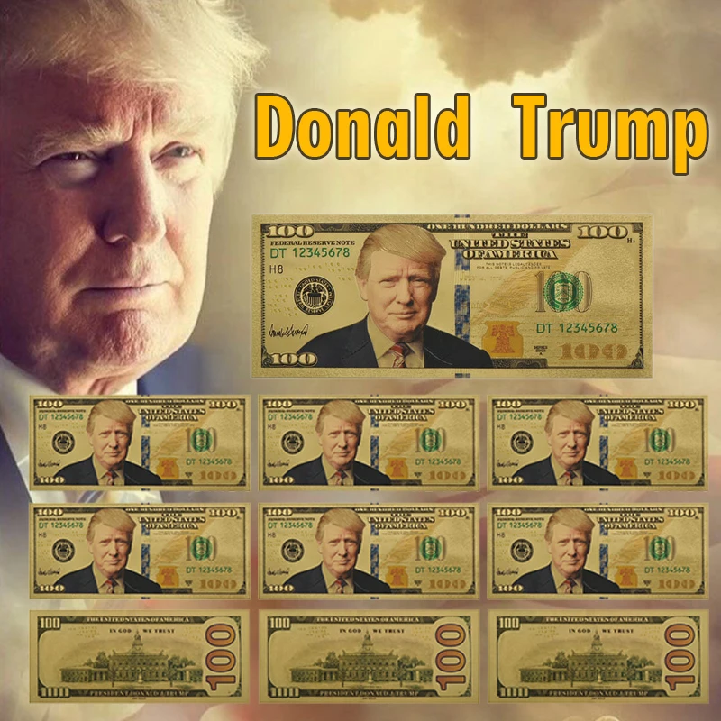 Трамп Позолоченные поддельные деньги 10 шт. уникальный Америка один миллион долларов банкноты бумажные деньги бизнес подарки на Рождество