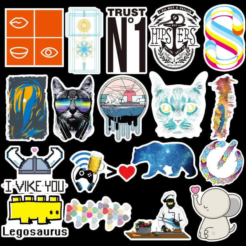 100 шт. смешанные Мультяшные игрушки наклейки для автомобиля Стайлинг велосипед