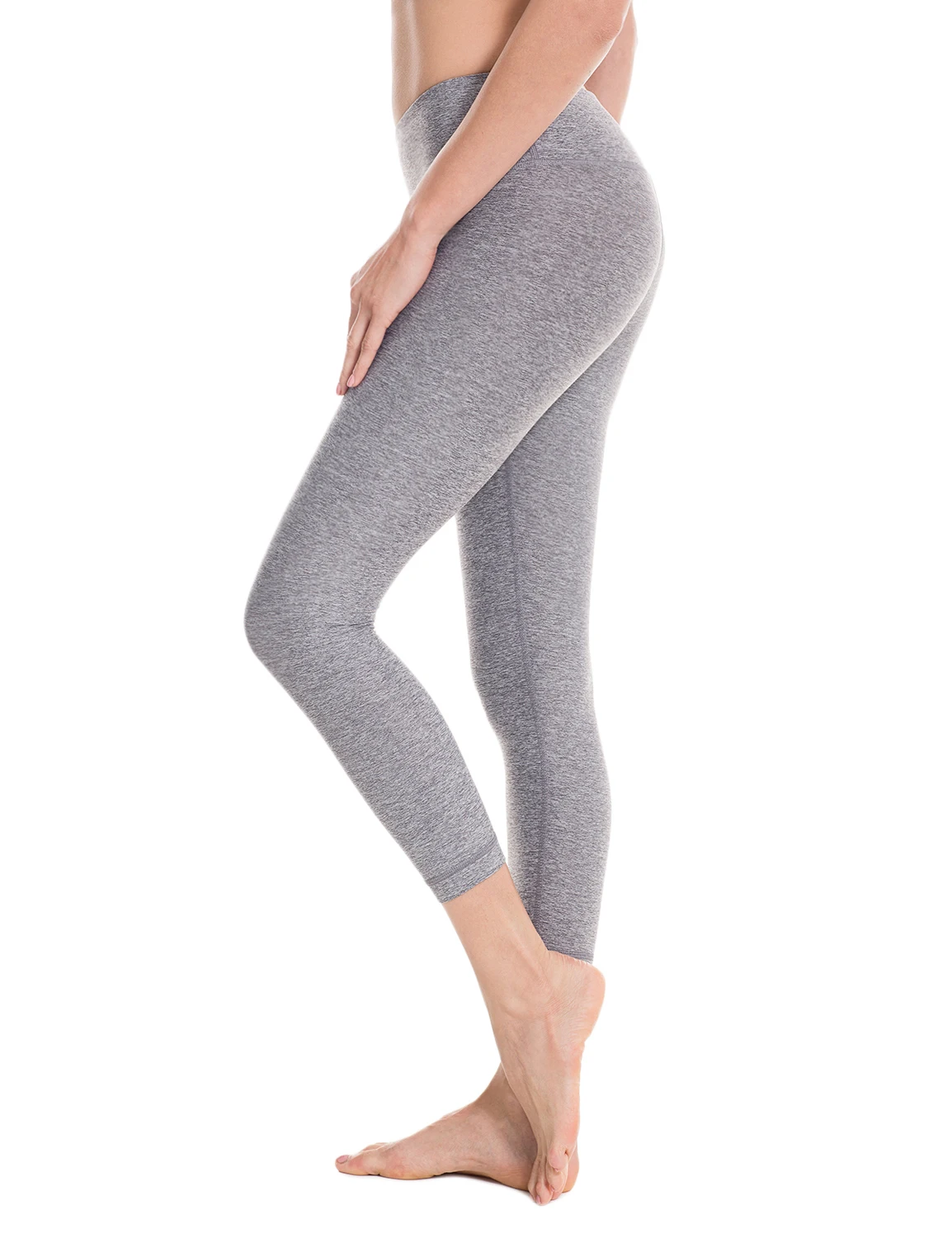 Heather grey10 Женские трико для бега, эластичные Капри для тренировок, леггинсы, штаны для йоги с карманами - Цвет: Heather grey10