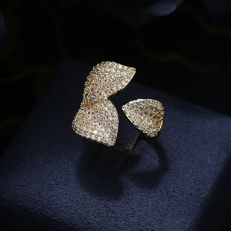 Популярные новые модные ААА фианит многослойный багет кольцо лист манжеты