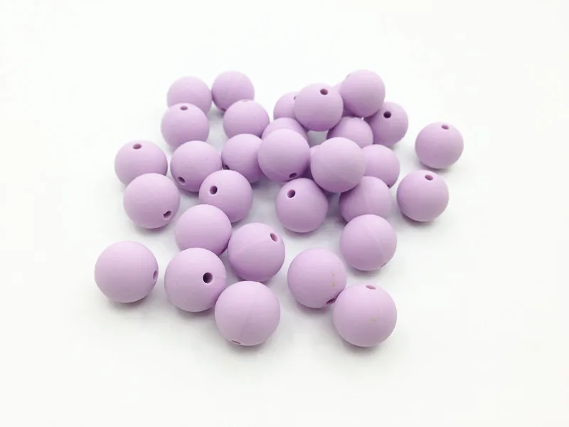 ligst purple Силиконовые Прорезыватели круглые 15 мм бусины оптом детские Прорезыватели для зубов пищевой бусины из силиконовой резины - Цвет: ligst purple