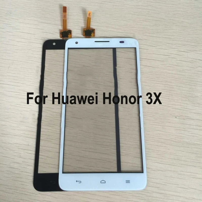 Сенсорная панель для Huawei Honor 3X 3 X, сенсорная панель с цифровым преобразователем, стеклянная сенсорная панель с гибким кабелем для Huawei Honor 3X 3 X, сенсорная панель