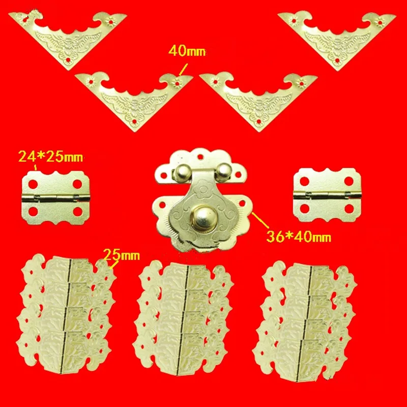 Китайский набор металлических замков для деревянной коробки Пряжка вазы
