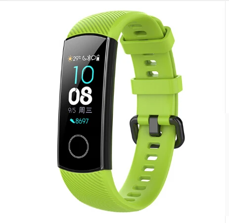 Силиконовый ремешок для huawei Honor Band 4, умный спортивный браслет, ремешок для huawei Honor Band 5 Band 4, стандартная версия пленки - Цвет: Lemon Green