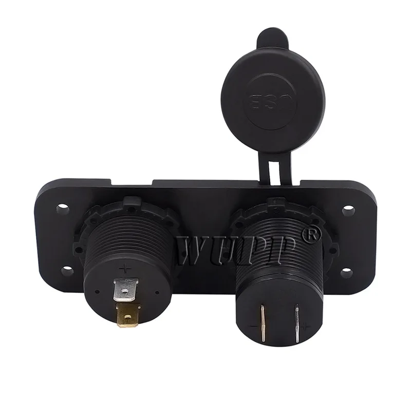 Автомобильный Водонепроницаемый Dual USB 4.2A Зарядное устройство адаптер+ вольтметр светодиодный Панель 12 V-24 V для мотоцикла лодка морской прикуриватель