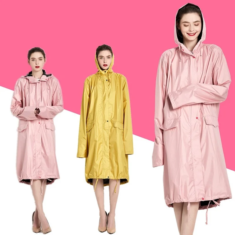 WINSTBROK длинные дождевики для женщин водонепроницаемый дождевик улицы путешествия