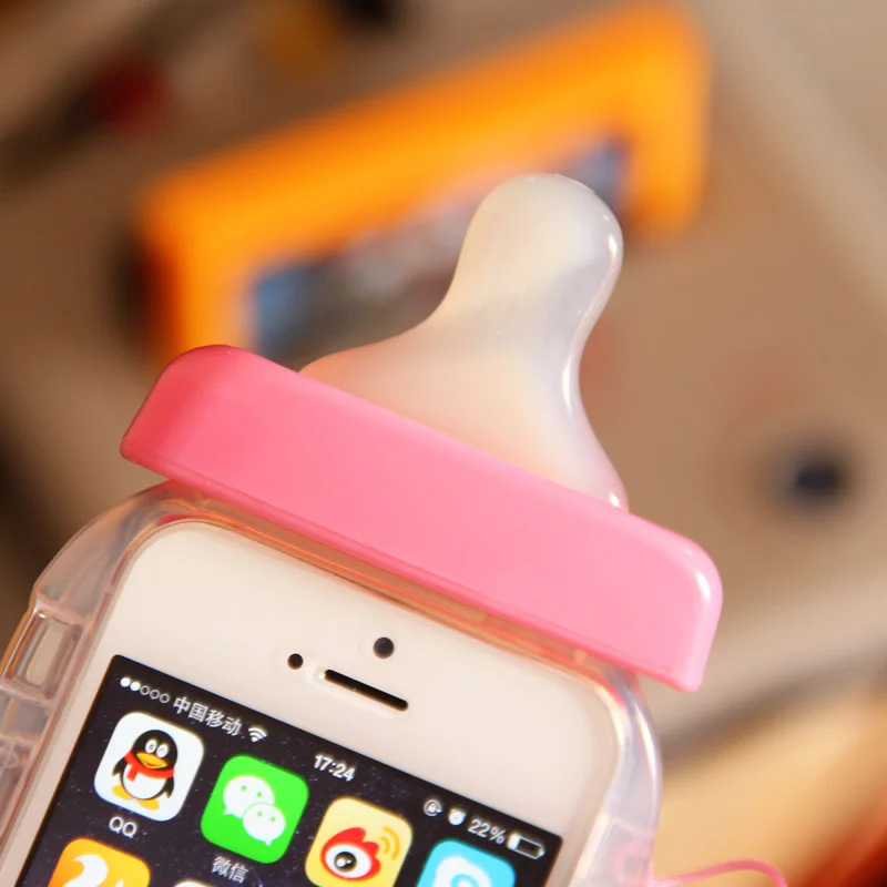 HOTR For iphone 6 Case Fashion Nipple Milk Cover for plus 6s Soft TPU Back with Handcord Rope |