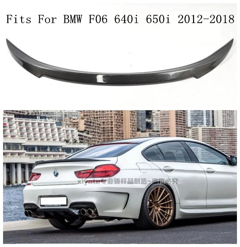 Углеродного волокна автомобилей задний багажник спойлер крыла Подходит для BMW F06