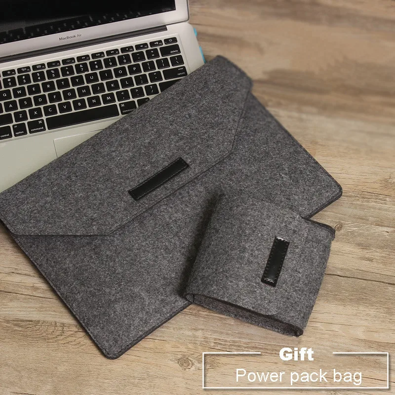Деловой модный шерстяной фетровый ультрабук для ноутбука сумка для Apple Macbook Air Pro Retina чехол 11 12 13 1" чехол+ сумка для проводов Small USB Charger bags Drop shipping/ Wholesale
