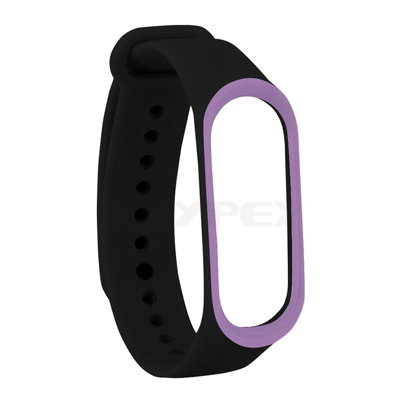 Black Purple Браслет для xiaomi mi Band 4 3 спортивный ремешок часы силиконовый ремешок для xiaomi mi band 3 аксессуары браслет mi band 4 ремешок - Цвет: Black Purple