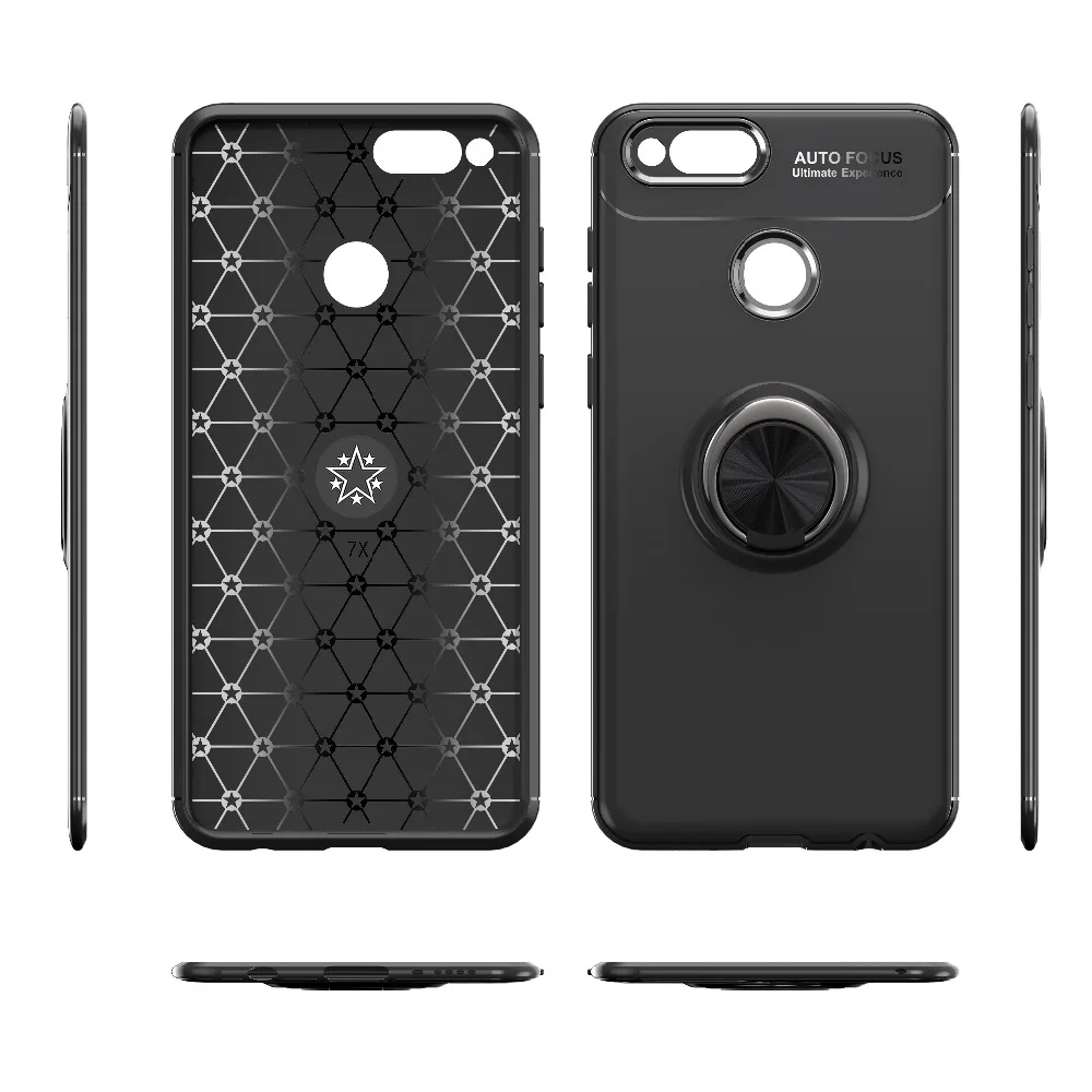 Free gift Tempered film MSK fingerring buckle phone case for huawei honor 7x Coque soft shell TPU |