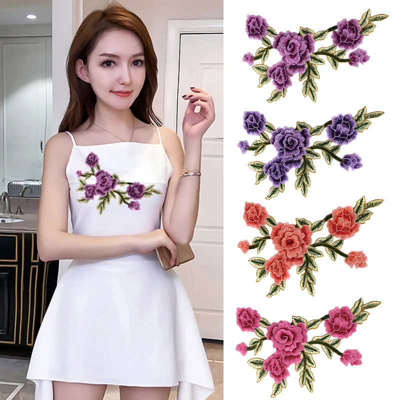 Модные дикие украшения Вышивка Роза аппликация Национальный Ветер одежда