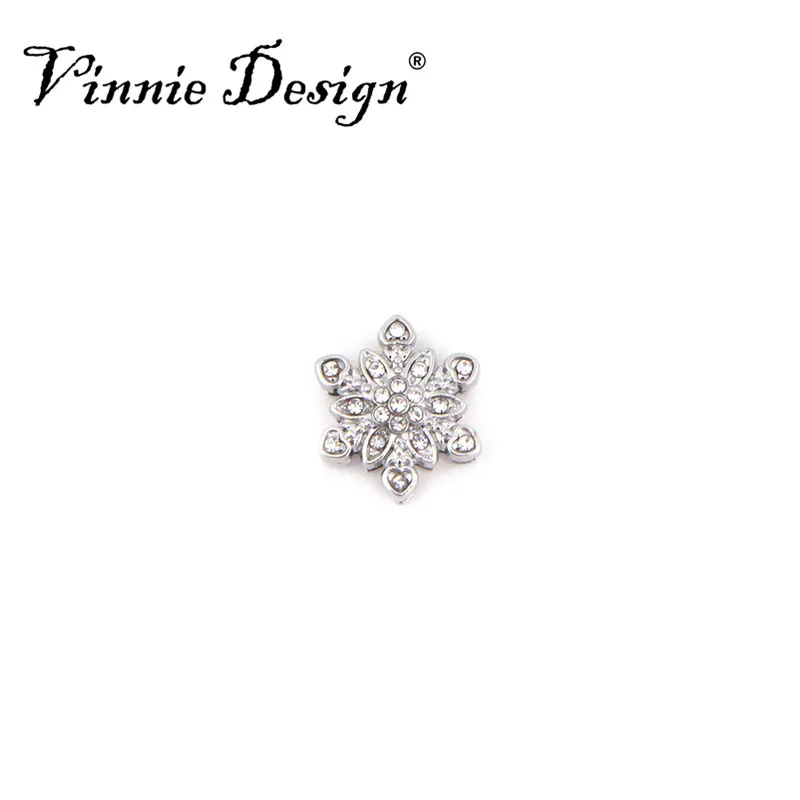 Винни Дизайн Ювелирные изделия Хрустальная Снежинка слайд талисманы fit на 10 мм