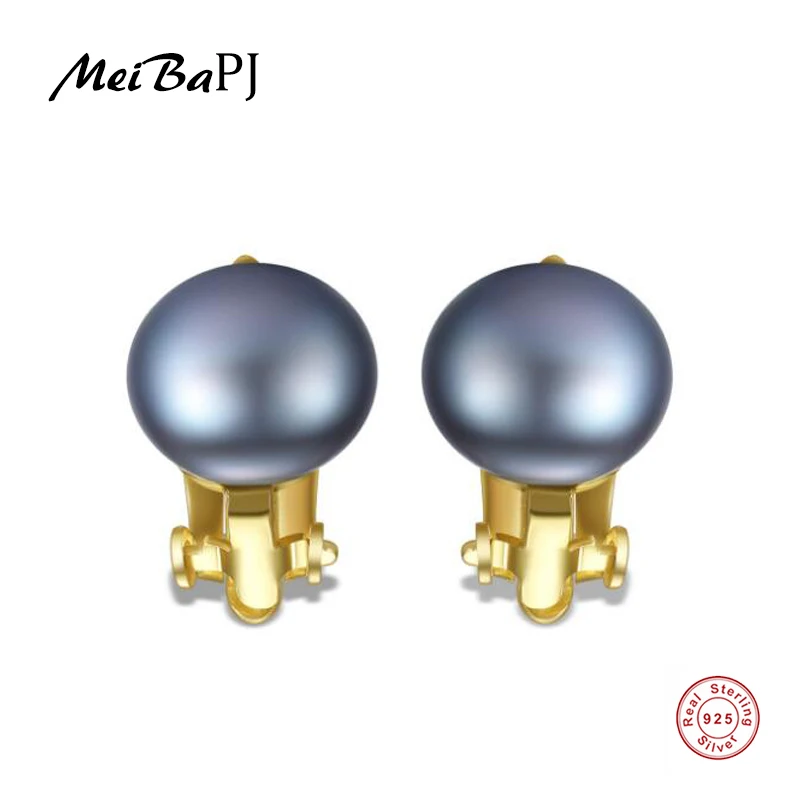 Женские серьги-Клипсы из серебра 925 пробы с натуральным пресноводным жемчугом |