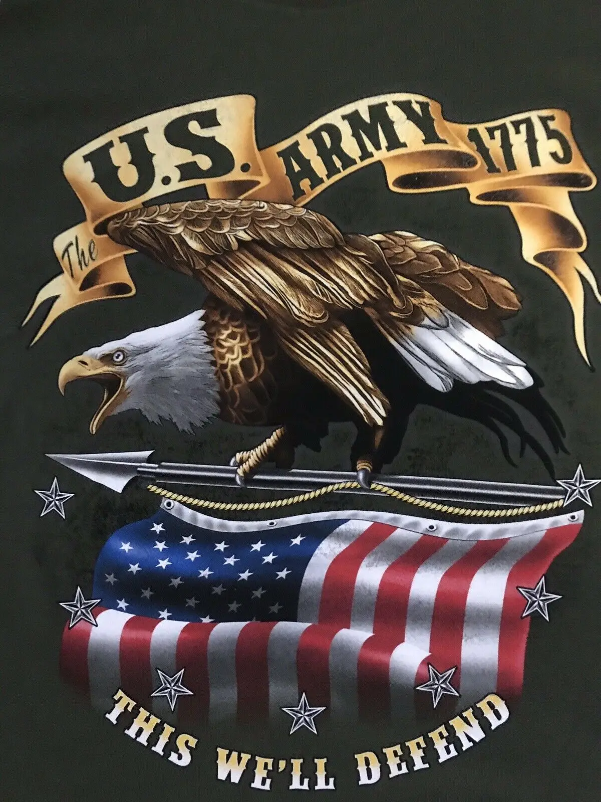 Мужская футболка с американским флагом США 4 июля 1775 армии США|Мужские футболки| |