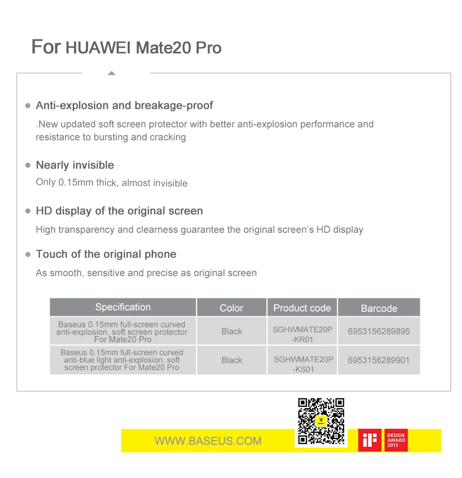 Защитная пленка Baseus 2 шт. для huawei mate 30 Pro, закаленное стекло 0,15 ММ, передняя крышка, защитное стекло, пленка для huawei mate 30Pro