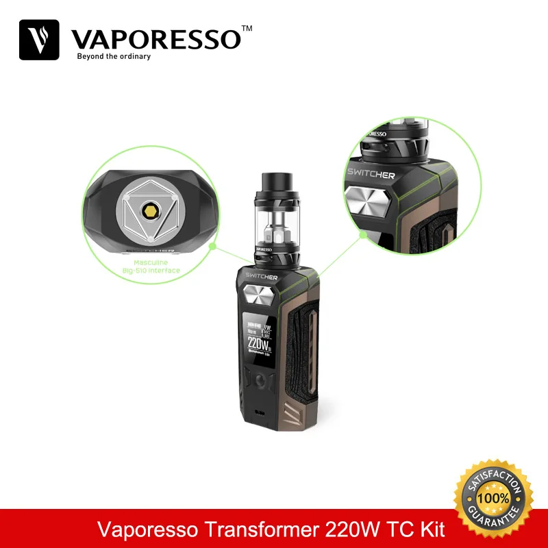 Оригинальные сигареты Electronique Vaporesso коммутатор 220 Вт TC поле Mod комплект с NRG Sub Ом Vape
