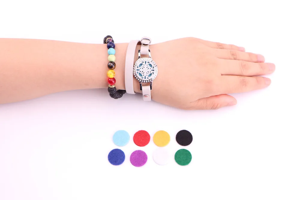 25 мм браслет из натуральной кожи с волшебным сверкающим медальоном нержавеющей