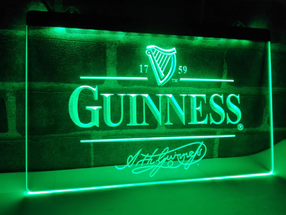

LE057- Guinness Alec Arth Beer Bar Club Light Sign home decor crafts