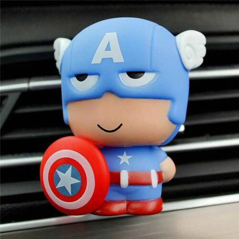 Captain America Автомобильный Освежитель, автомобильный парфюм, зажим для Мстителей, Марвел, цифры супергерои, авто вентиляционные отверстия, Ароматический диффузор, автомобильные аксессуары - Название цвета: Captain America