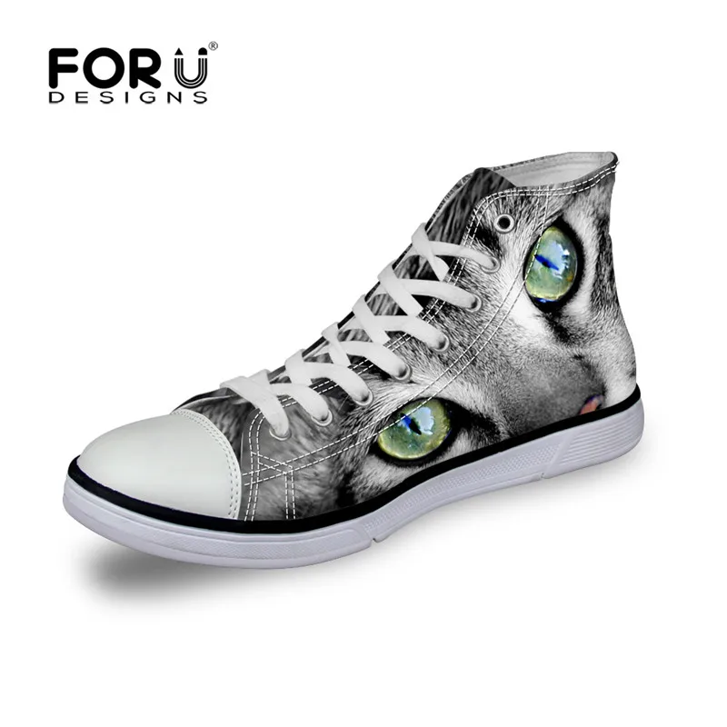 FORUDESIGNS/Женская парусиновая обувь с изображением кошачьих глаз женская