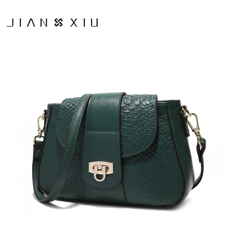 JIANXIU Brand Women Messenger Bags Genuine Leather Handbag Crocodile Texture Pattern Shoulder Bag 2021 New Crossbody Small Bag