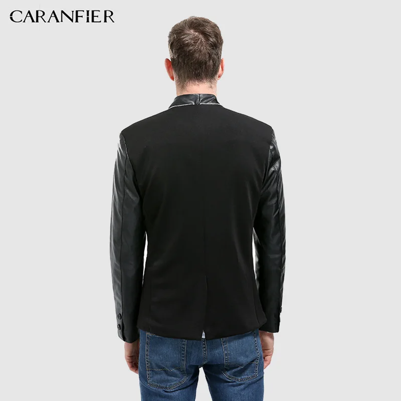CARANFIER блейзеры мужские Новые лоскутные повседневные куртки с отложным
